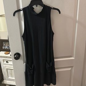 Black mock neck dress